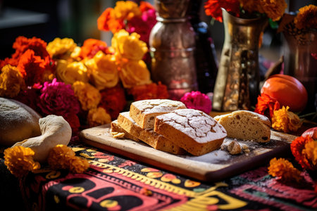 Mexican celebration, bread of death.の素材