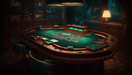 Poker table.Web banner for game design, flyer, poster, banner, online casino advertising. AIの素材
