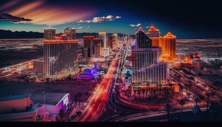 Las Vegas is a casino city.Web banner for game design, flyer, poster, banner, online casino advertising. AIの素材