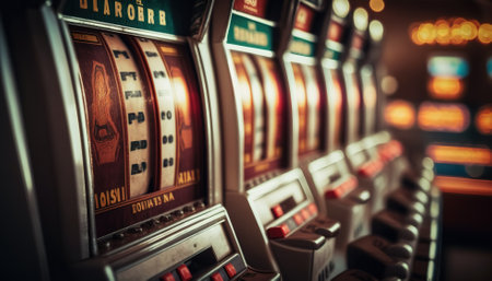 Slot machines.Web banner for game design, flyer, poster, banner, online casino advertising. AIの素材