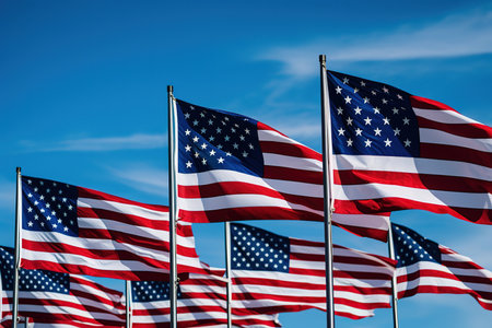 American flag for Memorial Dayの素材