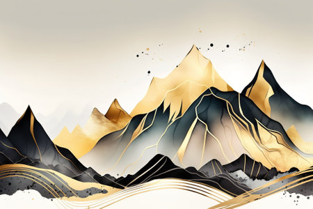 Abstract background of mountains.Beautiful print for your decor and design. Generative aiの素材