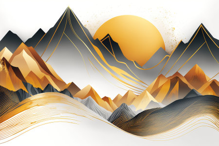 Abstract background of mountains.Beautiful print for your decor and design. Generative aiの素材