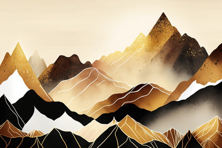 Abstract background of mountains.Beautiful print for your decor and design. Generative aiの素材