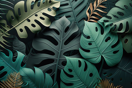 Foliage and botanical pattern .Beautiful print for your decor and design. Generative aiの素材