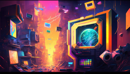 Abstraction of the metaverse.AIの素材