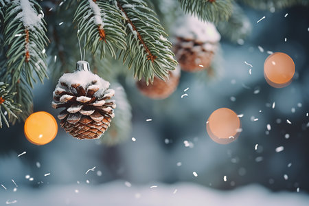 Decoration for the Christmas tree - a coneの素材