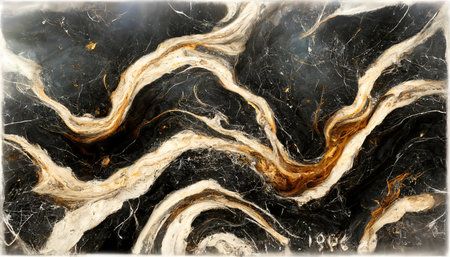 Luxurious golden black marble texture. Marble ink from exquisite original painting for abstract...