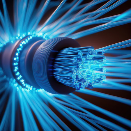 Optical wire line. Futuristic modern 3d illustrationの写真素材
