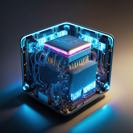 Quantum computing. Futuristic modern 3d illustrationの写真素材