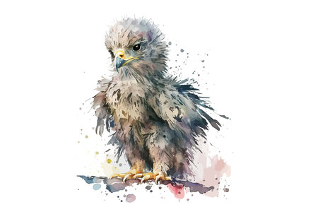 Bald eagle in watercolor style. Isolated vector illustrationのイラスト素材