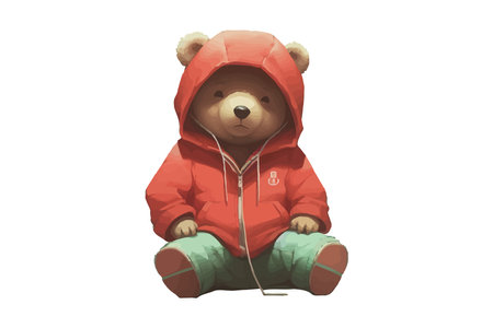 Cute bear in street fashion style. Cool bear toy for postcards, posters and prints design . Fashion...