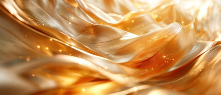 An illustration with a gold foil leaf texture and a glass effect background.の素材