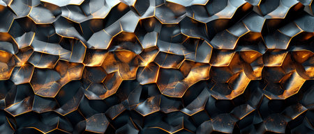Three-dimensional abstract wallpaper. Dark golden and black background. Golden wallpaper Black and gold wallpaper.の素材