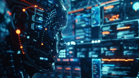 An algorithm that assists with AI (Artificial Intelligence). Deep learning. GUI (Graphical User Interface).の写真素材