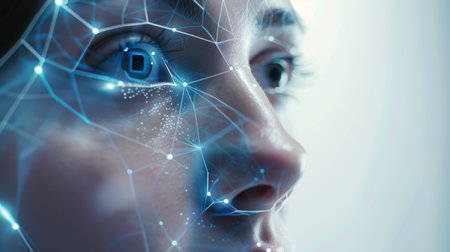 Biometric. Facial recognition authentication. Security system.の写真素材