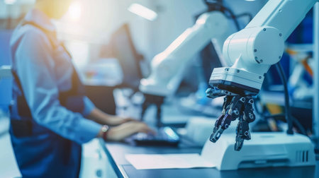 Engineers developing robotics technology