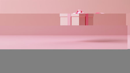 An abstract conceptual idea of a present box soaring over a pastel background. 3D rendering.の写真素材