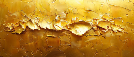Abstract art print. Golden texture. Freehand painting on canvas. Brushstrokes of paint. Modern Art....