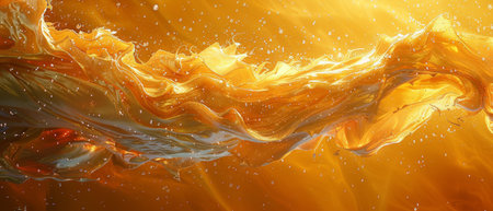 An abstract art print with golden texture, freehand oil painting. Oil on canvas. Brushstrokes of paint. Modern art. Prints, wallpaper, posters, cards, murals, rugs, hangings, prints, etc.の写真素材