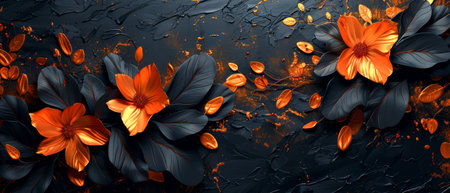 Plants, flowers, the golden grain. Freehand. Oil on canvas. Brush the paint. Modern art. Printing, wallpaper, posters, cards, murals, carpets, hanging, prints.....................の写真素材