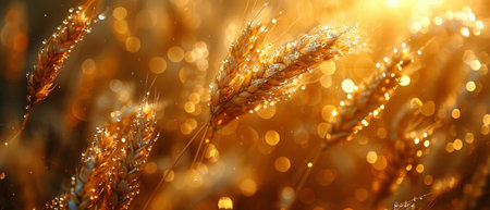 Plants, flowers, the golden grain. Freehand. Oil on canvas. Brush the paint. Modern art. Prints, wallpaper, posters, Christmas cards, murals, carpets, hangings.の写真素材