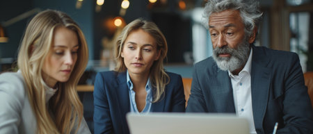 In a meeting room, a group of diverse professionals is working on a project, and the team leader is going over plans with an international worker group at work.の写真素材