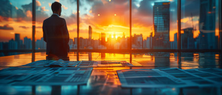 Diverse professional executive team discussing project management in a meeting in the office. Mid-aged business man talking with board members, consultants, and investors.の写真素材