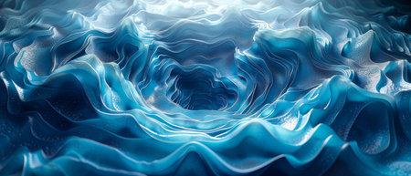 3D rendering of abstract digital wave. Green circular shape on the background. Futuristic point...