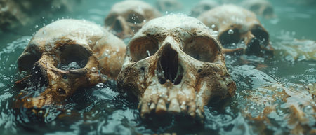 Close-up of a mens quadruple skull rowing team, seconds after their race startsの写真素材