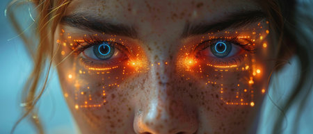 System for facial recognition authentication. Biometric. Security.の写真素材