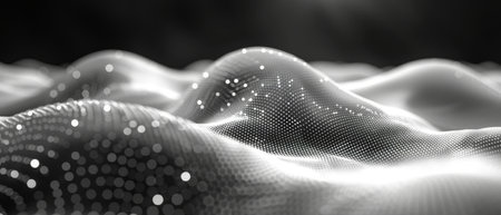 Network connection structure with dots and weave lines. Abstract background.