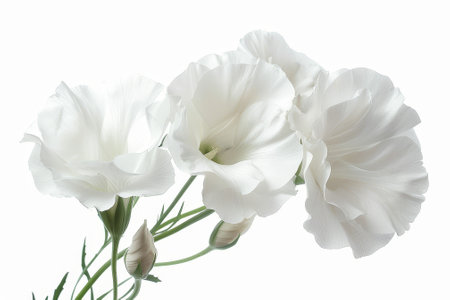 The flower of Eustoma is isolated on white background.の写真素材