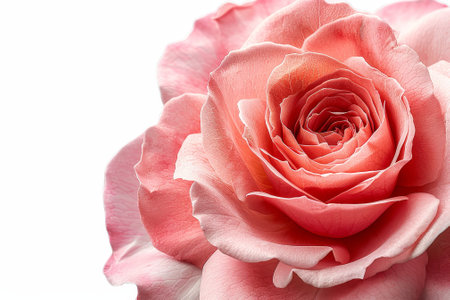 The blossom of a pink rose, isolated