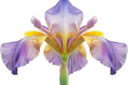 Beardless iris in bud stage, with petals and sepals unfolding