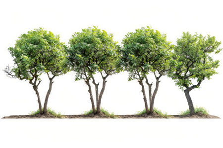 Isolated trees on a white background