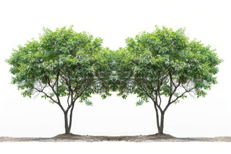 Tropical trees isolated on white background are used for advertising, design, and architectureの写真素材