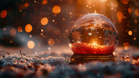 Abstract Defocused Background - Snowglobe With Wish Concept - Eve Nightの写真素材