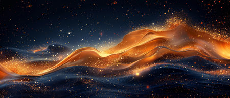 A set of three abstract art illustrations featuring golden brush strokes, texture, and a modern...
