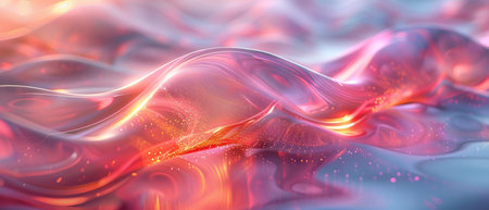 Enigmatic 3D Whimsical Abstract Symphony with Transcendent Glass Ribbons and Dynamic Holographic...