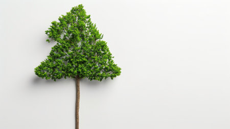 Over white background, an arrow grows up through the tree. Conceptual image for a business conceptの写真素材