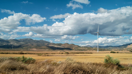 The Spanish windmill produces electric power.の写真素材