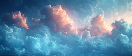 The cloud square is blue in colorの写真素材