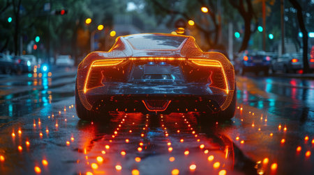 Automobiles and technology. Self-driving cars. Intelligent transport concepts.