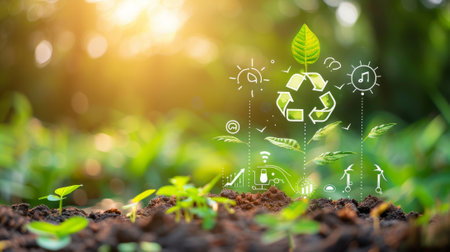 Goals for sustainable development. SMDGs. Environmental technology conceptの素材