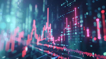 Stock chart. Investment. Fintech concept.の素材