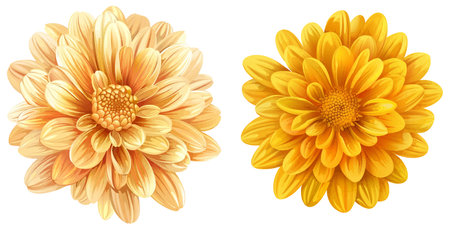 Chrysanthemum, golden daisy isolatedのイラスト素材