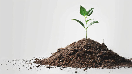 Digital mineral nutrients icon in soil showing the importance of fertilization and nutrient availability to plants.の素材