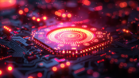 Internet technology, networks and security systems. Information and cyber security services. Tablets with personal information.の素材