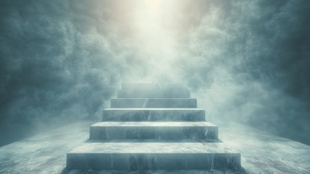 An upward staircase leading to the heavensの素材